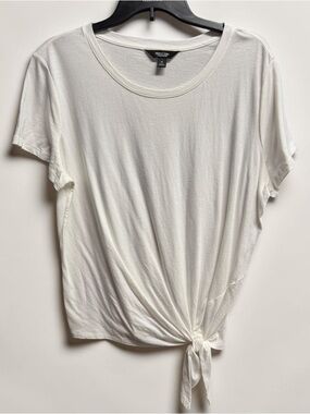 Simply Vera Wang White Tie Front Top XL NWT Soft Knit Blouse